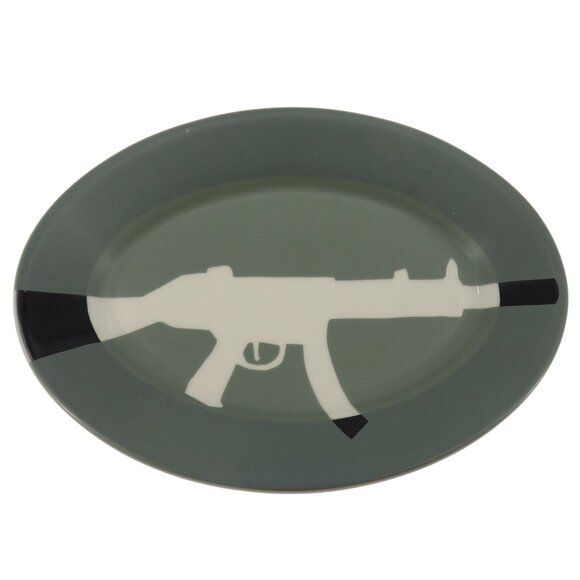 Sarah Cihat Rehab Rehabilitated Military Oval Serving Platter 11.5in x 8.25in - Picture 1 of 7